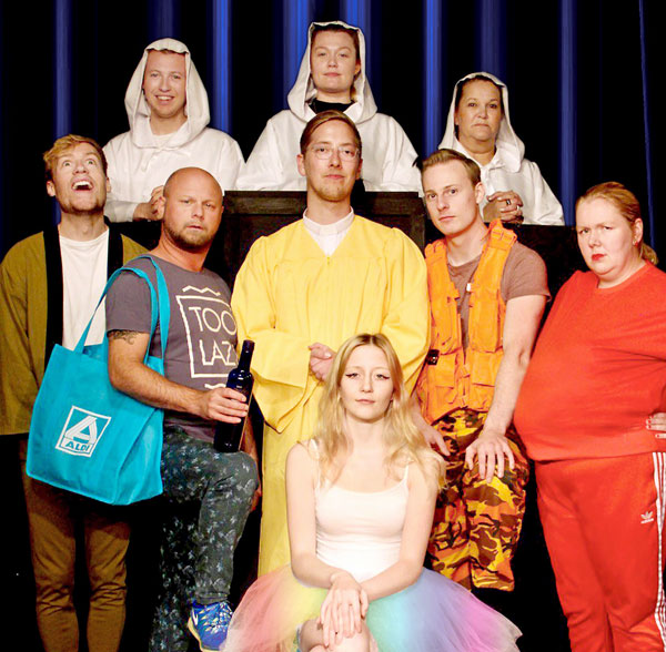 „6 Farben“ heißt die Satire, die im „Theater Fabelhaft“ zu erleben ist. Foto: Theater Fabelhaft Lübeck