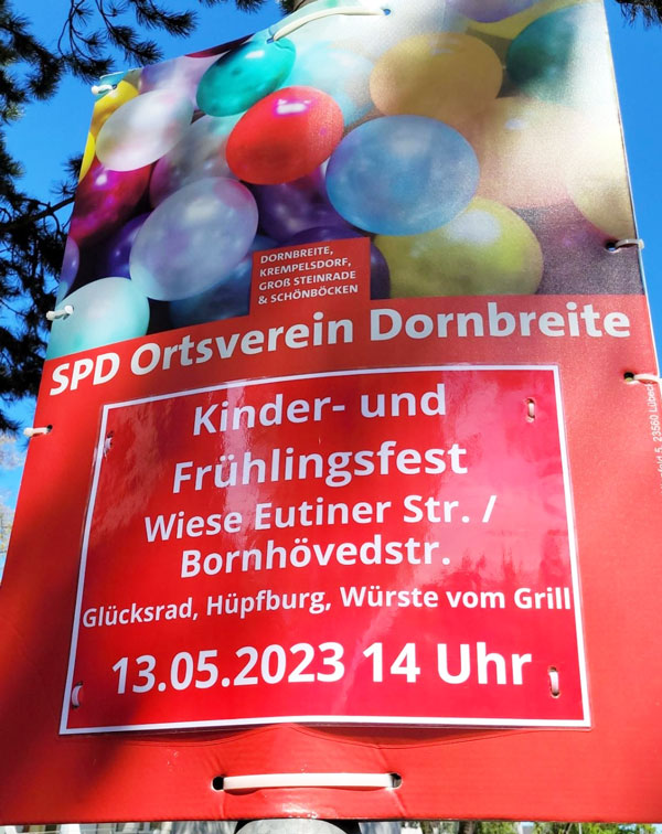Der SPD Ortsverein Dornbreite lädt zum Frühlingsfest. Foto: SPD