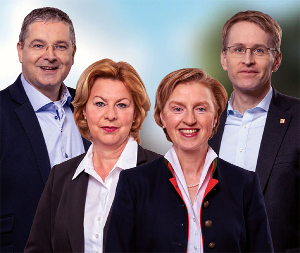 Die CDU-Kandidaten Dr. Hermann Junghans, Dagmar Hildebrand und Anette Röttger erhalten im Wahlkampf Unterstützung von Daniel Günther. Foto: CDU