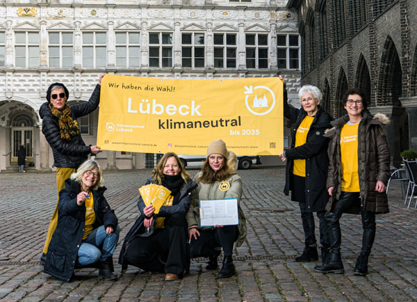 Die Initiative Klimaentscheid hat sich mit ihrem Anliegen durchgesetzt. Foto: Klimaentscheid Lübeck/Archiv