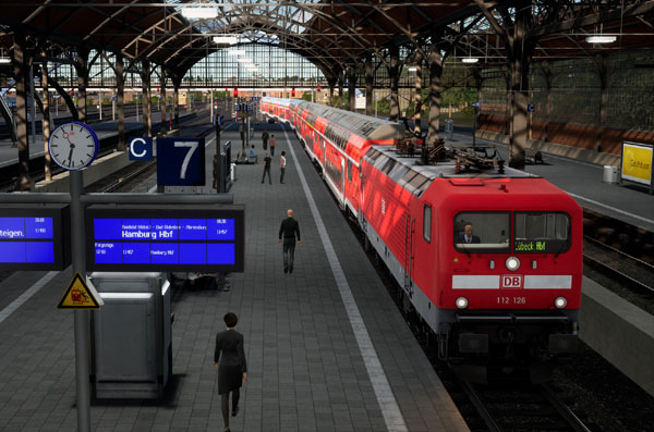 Bahn-Fans können die Strecke HAmburg-Lübeck virtuell erkunden - wahlweise als Fahrgast oder Zugführer. Screenshots: Hersteller