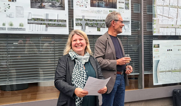 Bausenatorin Joanna Hagen präsentierte am Freitagnachmittag die Ideen für die Beckergrube. Fotos, O-Ton: Lisa Gerlach