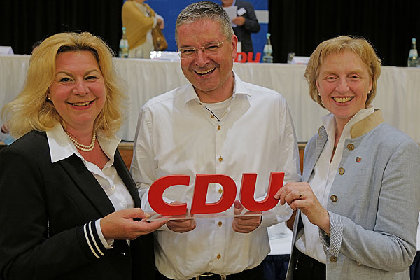 Die Lübecker CDU-Direktkandidaten für den Lantag: Dagmar Hildebrand, Hermann Junghans und Anette Röttger. Foto: Karl Erhard Vögele/Archiv